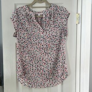 fun 2 fun Cream Puff Sleeve Blouse with Mandarin Collar